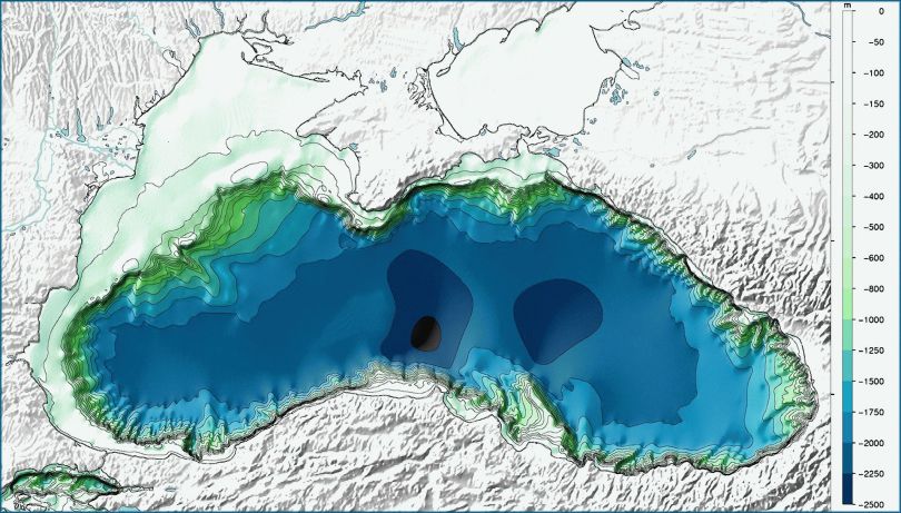 Глубина Черного моря