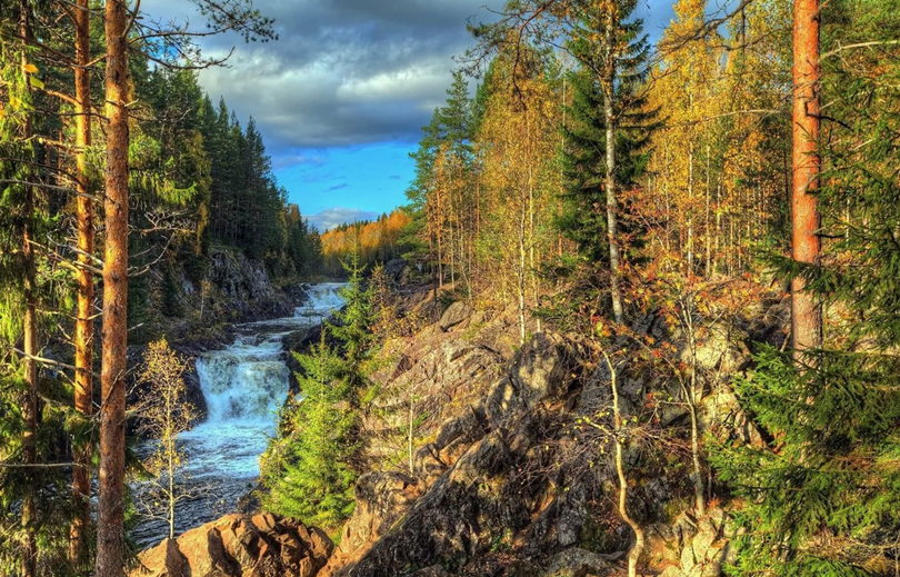 Водопад в межсезонье, весной и осенью