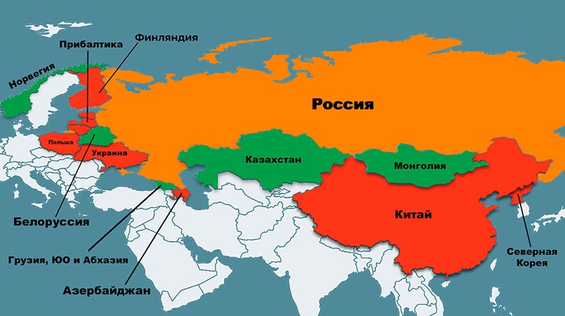 Наземные границы России