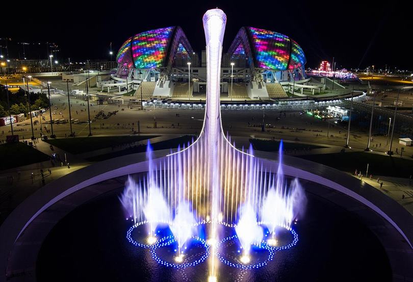 Подробная программа поющего фонтана в Олимпийском парке Сочи по дням недели
